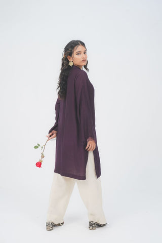 Dark Rose Cotton Kurta