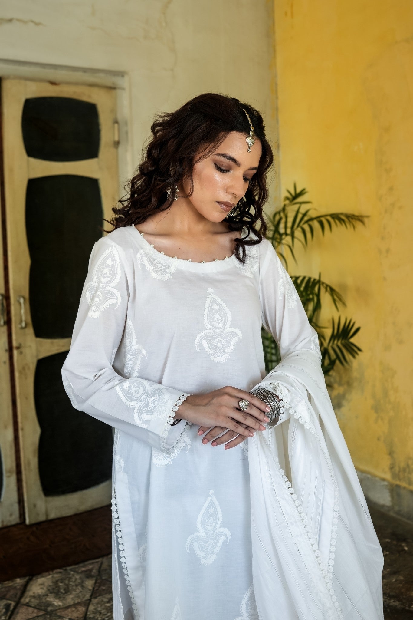 Ethereal Whisper Block Print Suit