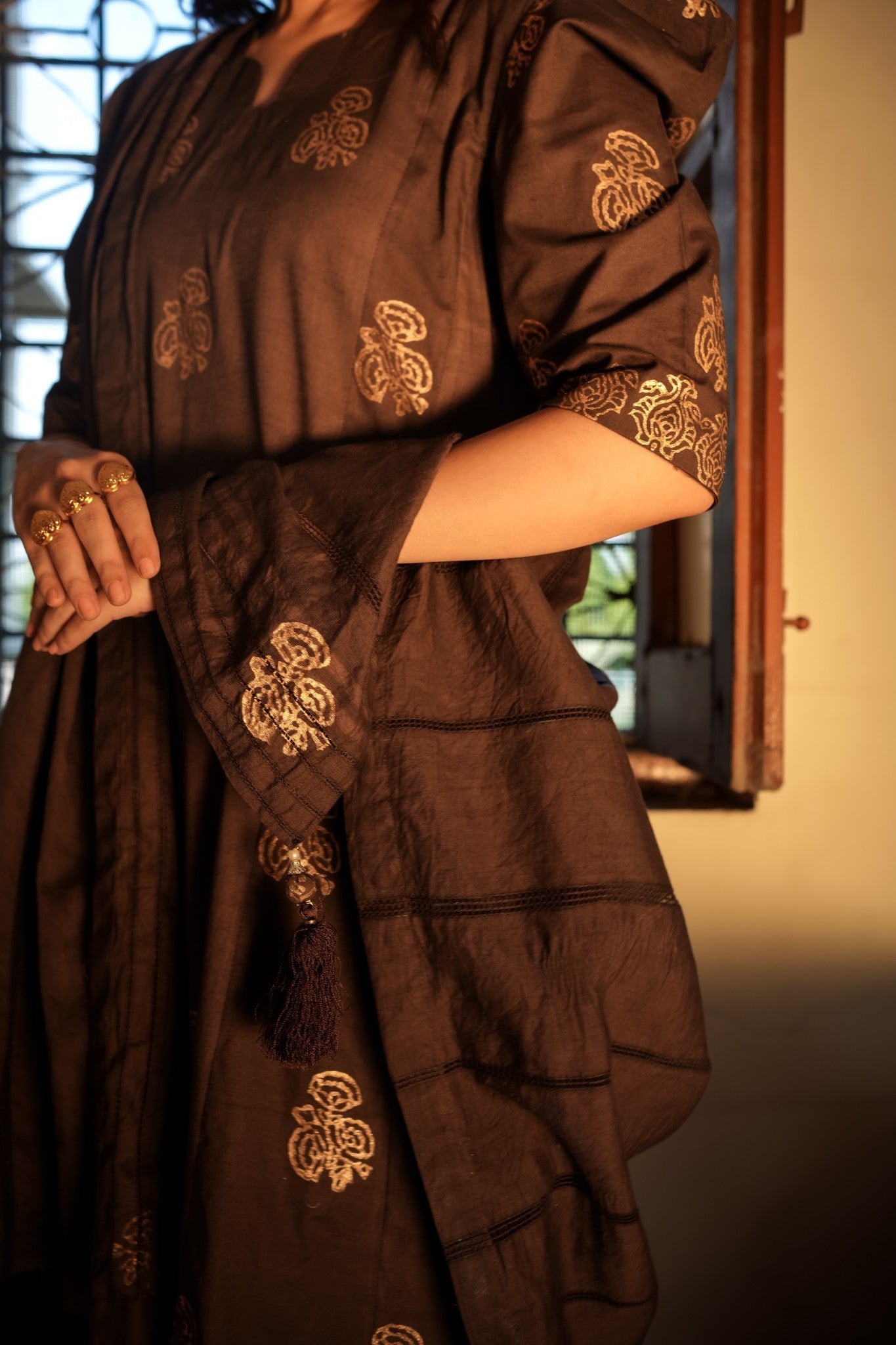 Earthly Grace Brown Lawn Suit