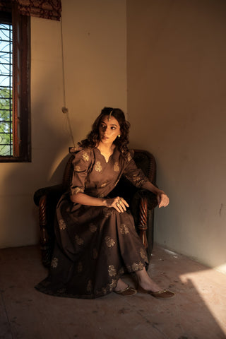 Earthly Grace Brown Lawn Suit