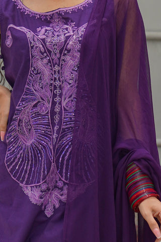 Classy Purple Lawn Suit