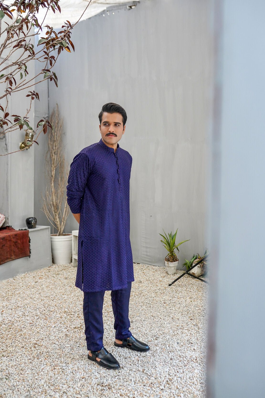 Midnight Indian Raw Silk Kurta