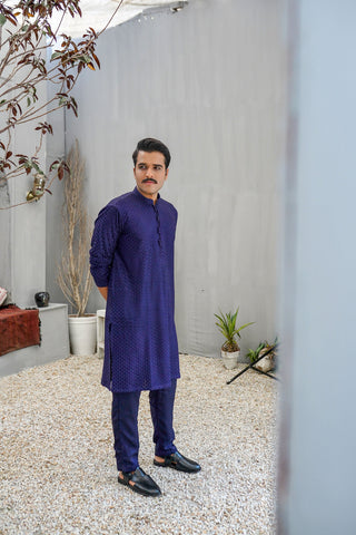 Midnight Indian Raw Silk Kurta