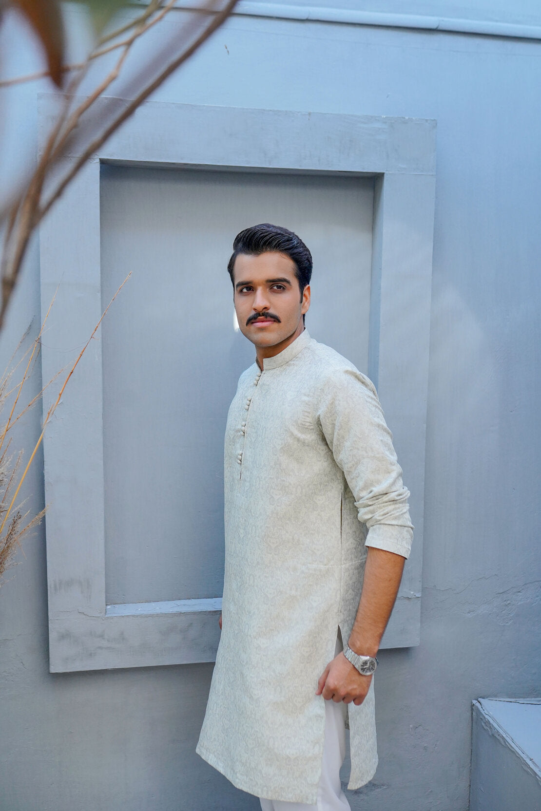 Printed Jamawar Cotton Kurta