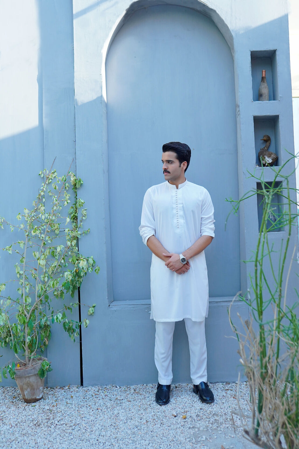 White Wash Cotton Kurta