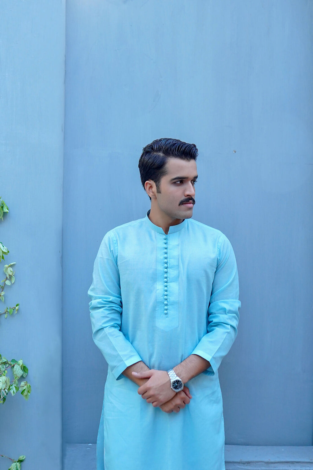 Sky Blue Cotton Kurta