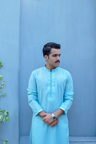 Sky Blue Cotton Kurta