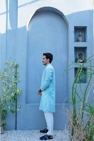 Sky Blue Cotton Kurta