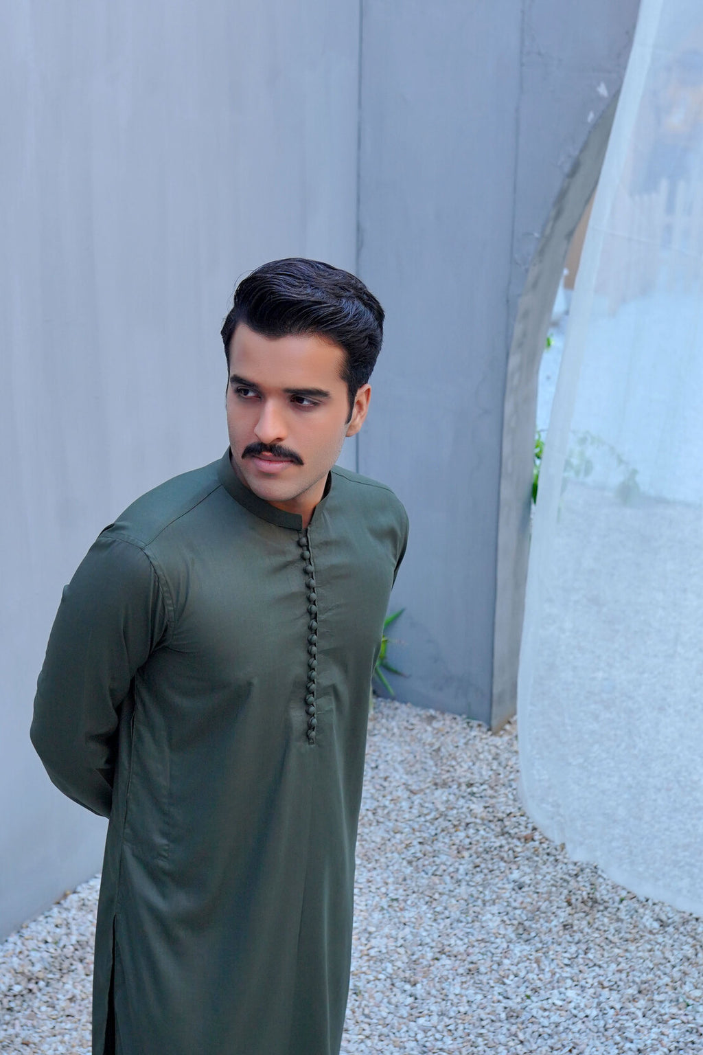 Olive Green Wash-Wear Suit
