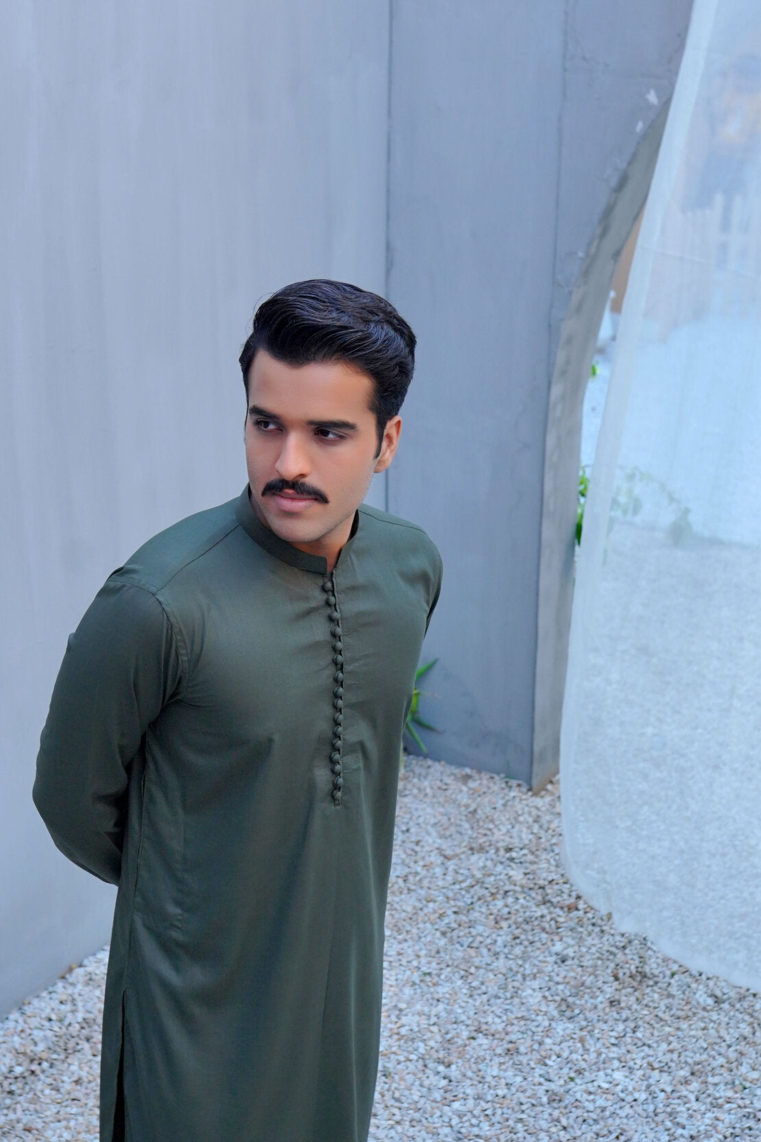 Olive Green Wash-Wear Suit
