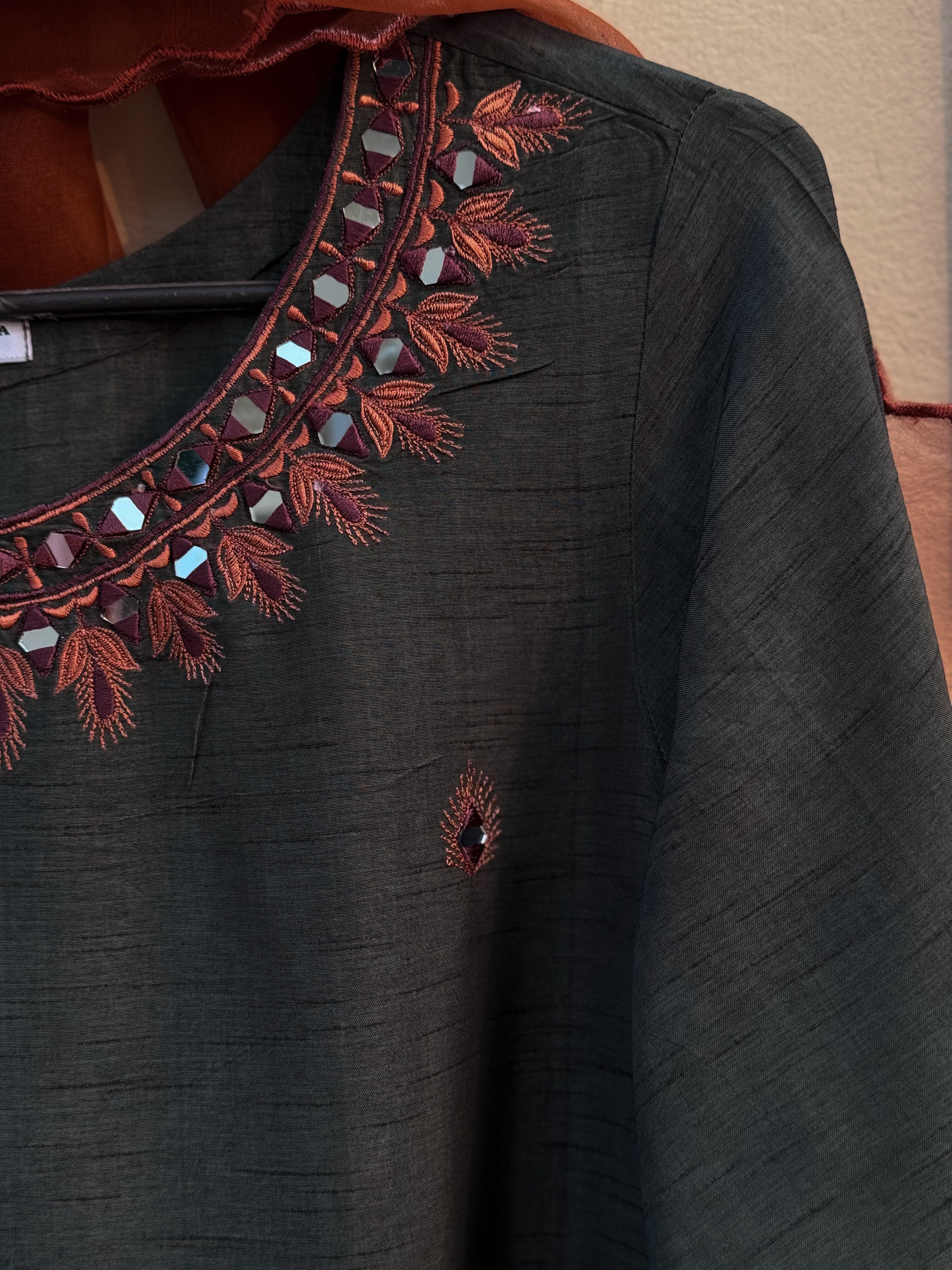 Olive Green Pure Korean Raw Silk