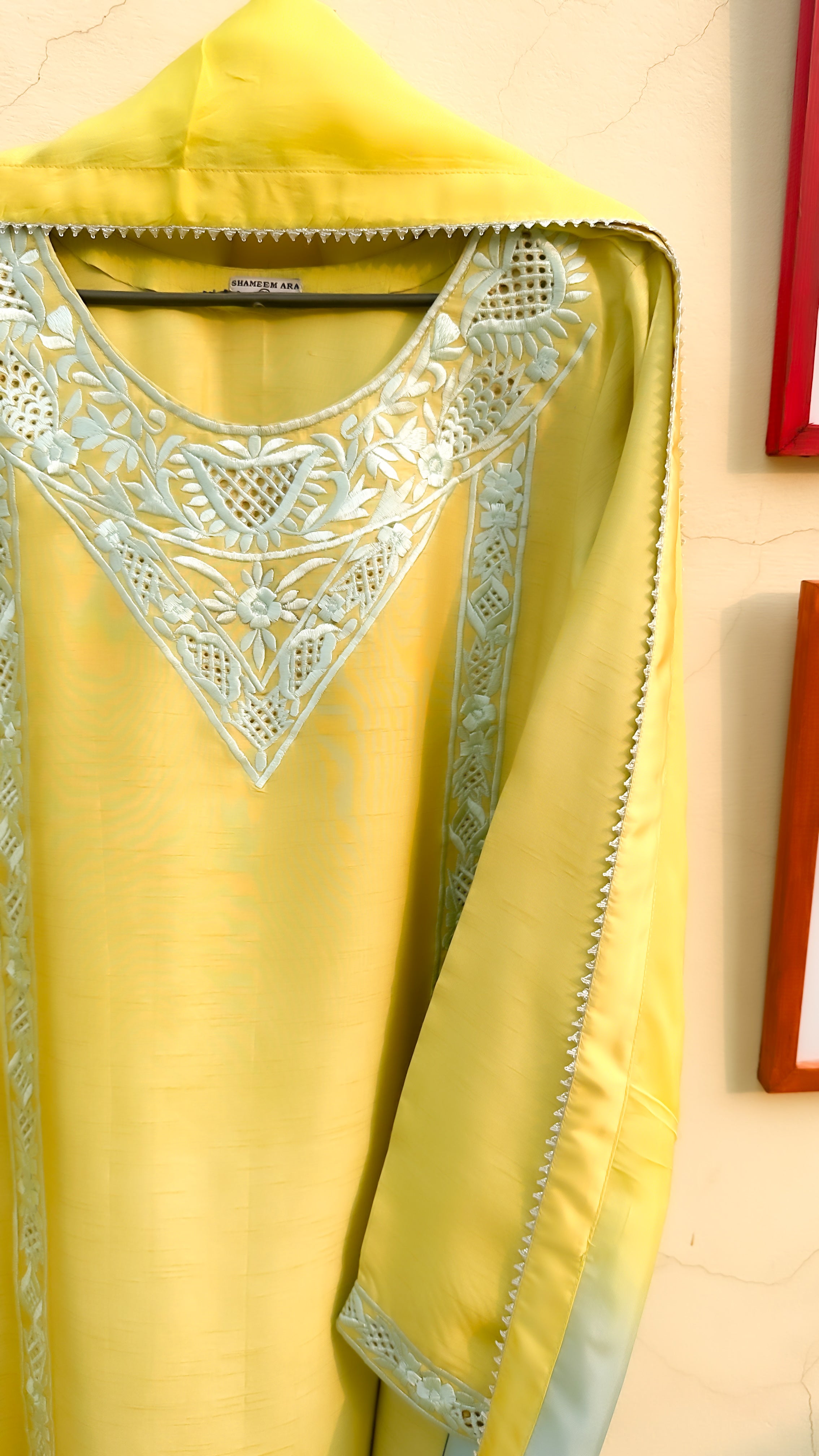 Lime Sky Pure Korean Raw Silk