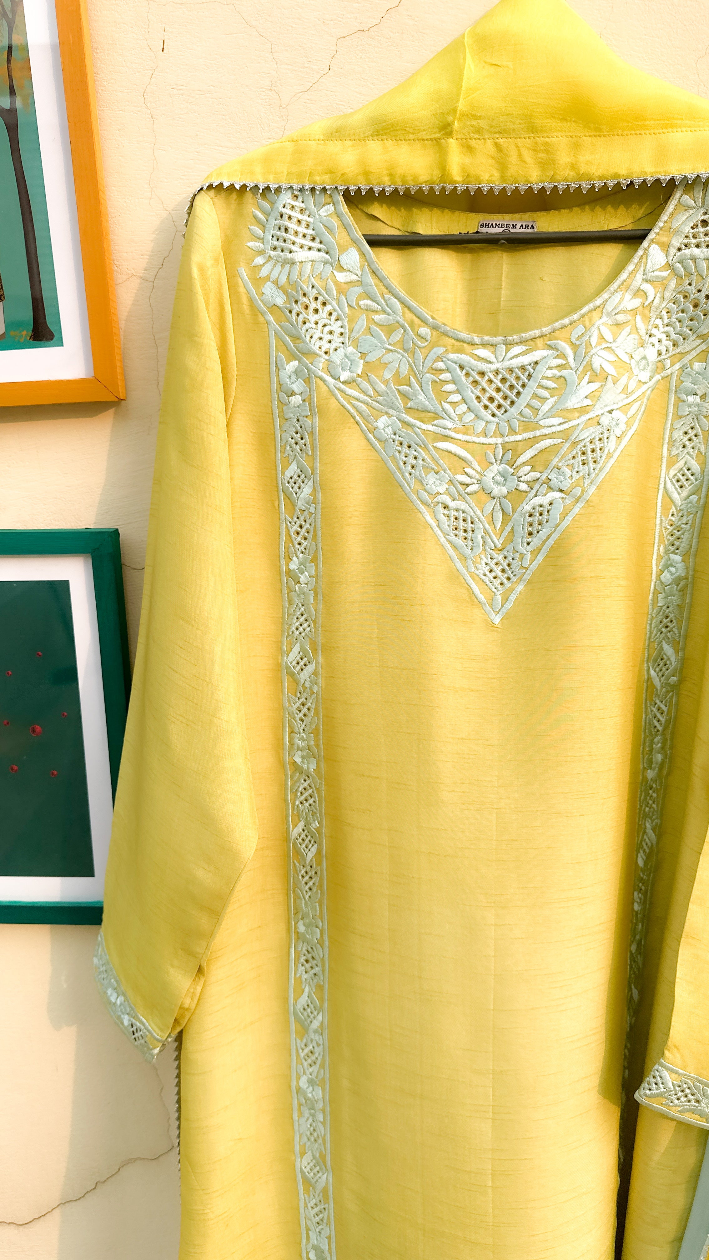Lime Sky Pure Korean Raw Silk