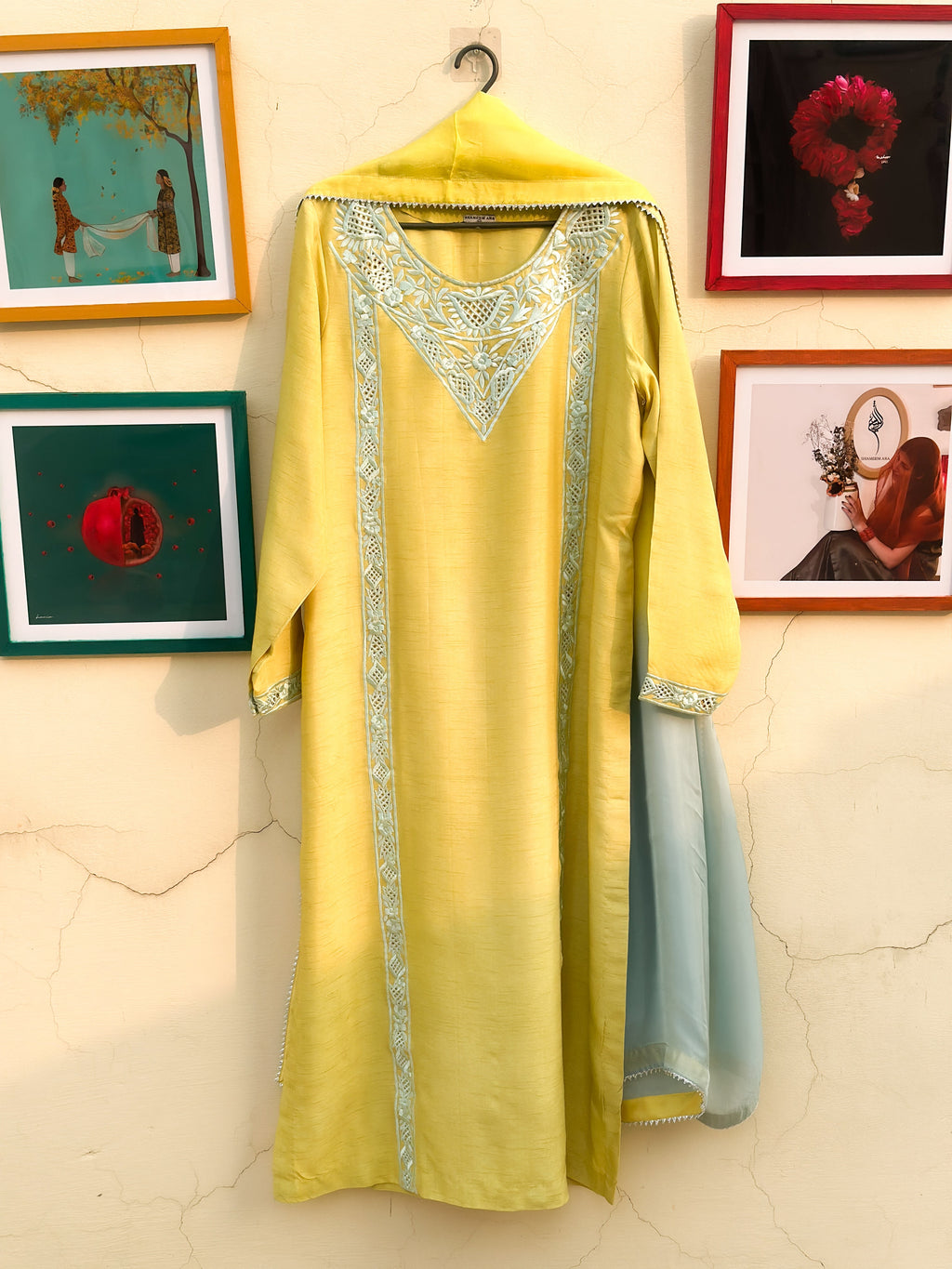 Lime Sky Pure Korean Raw Silk
