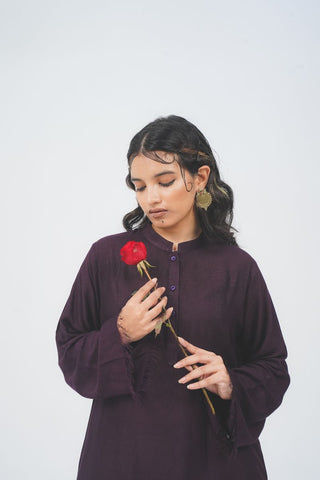 Dark Rose Cotton Kurta