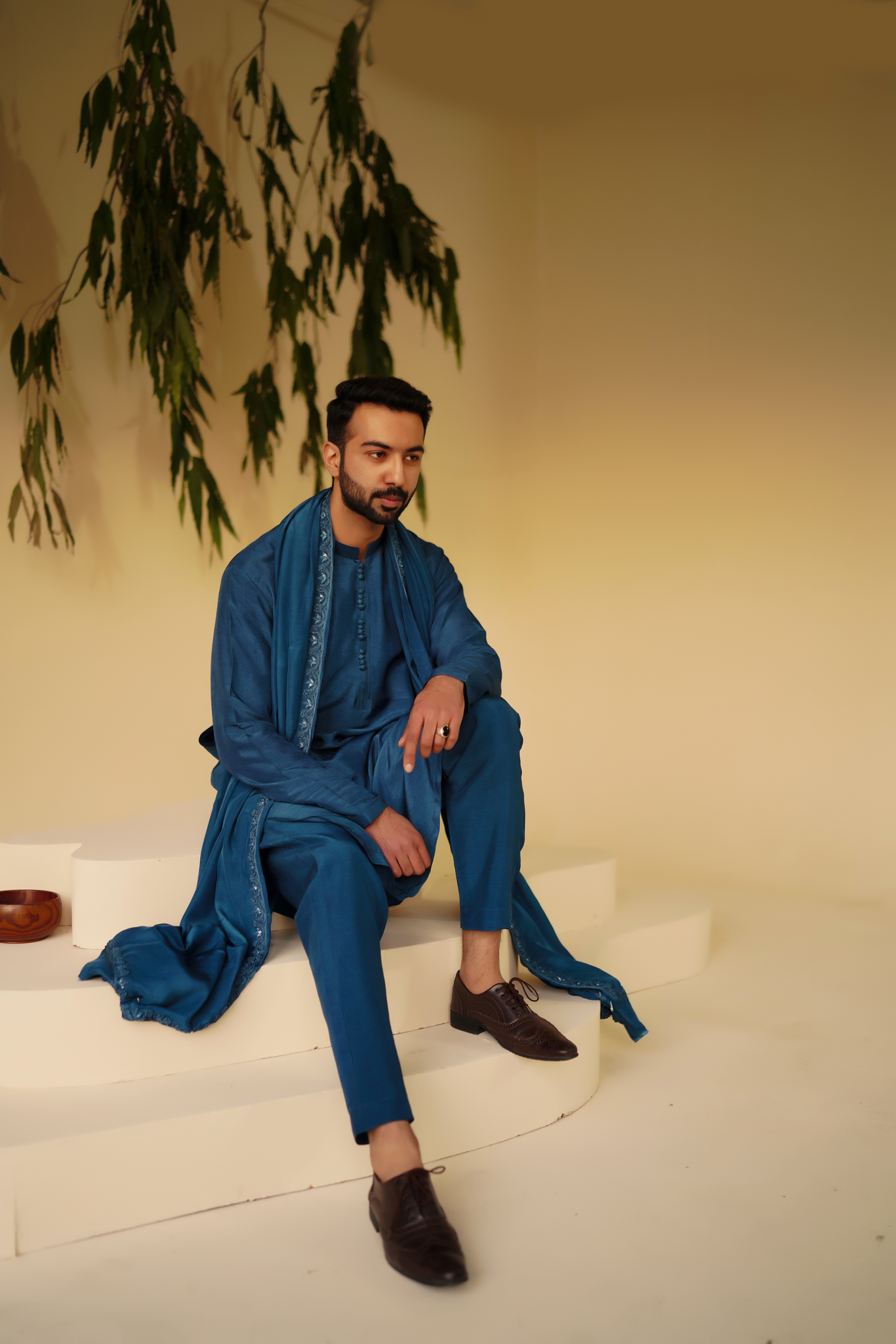 Indigo Charm Silk Kurta
