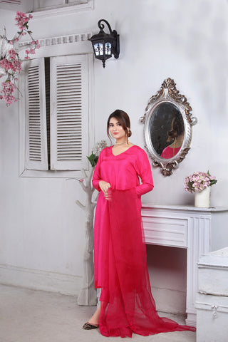 Pink Coloured 80 gram Silk Suit