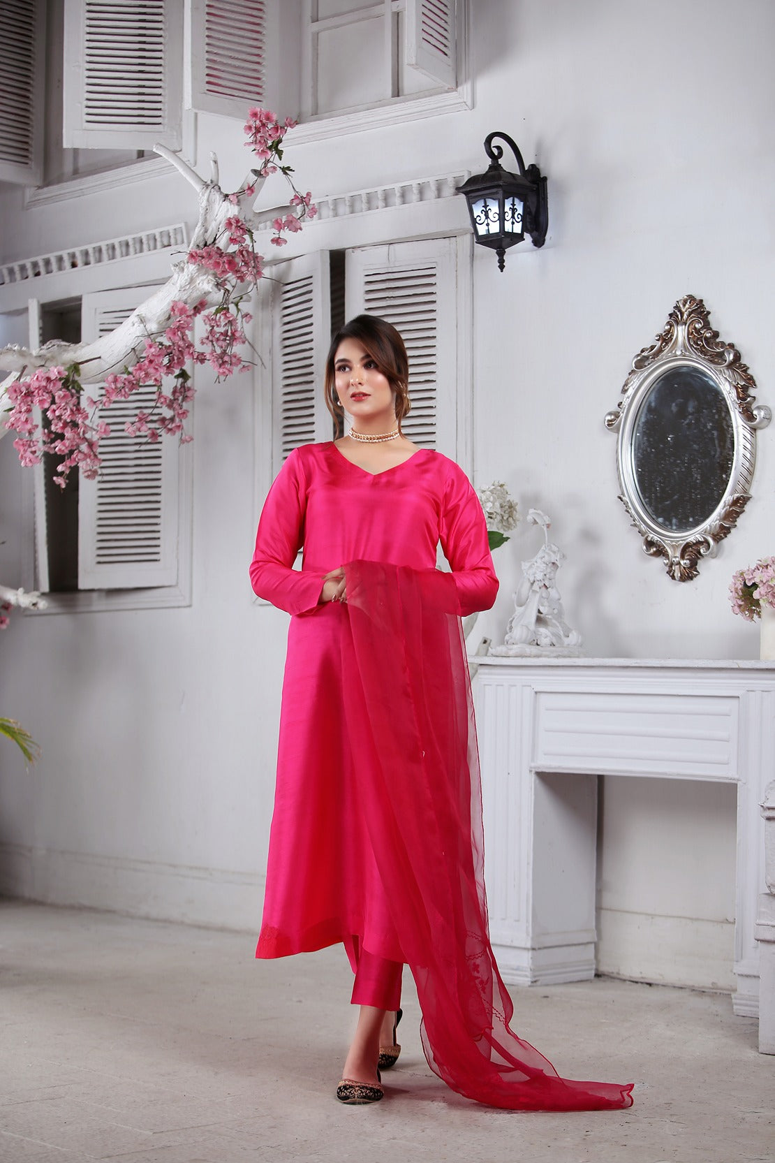 Pink Coloured 80 gram Silk Suit