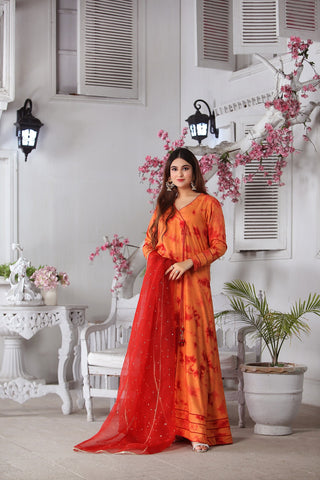 Anrakha Style Tie-Dye Frock