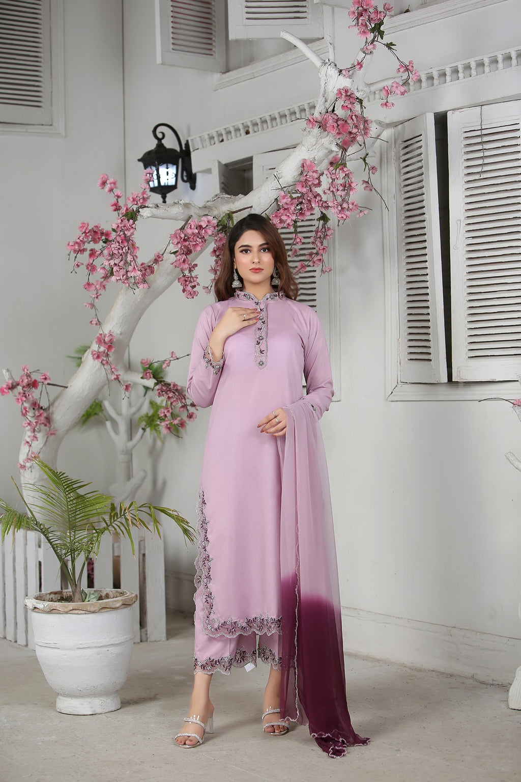 Lilac Color Lawn Suit