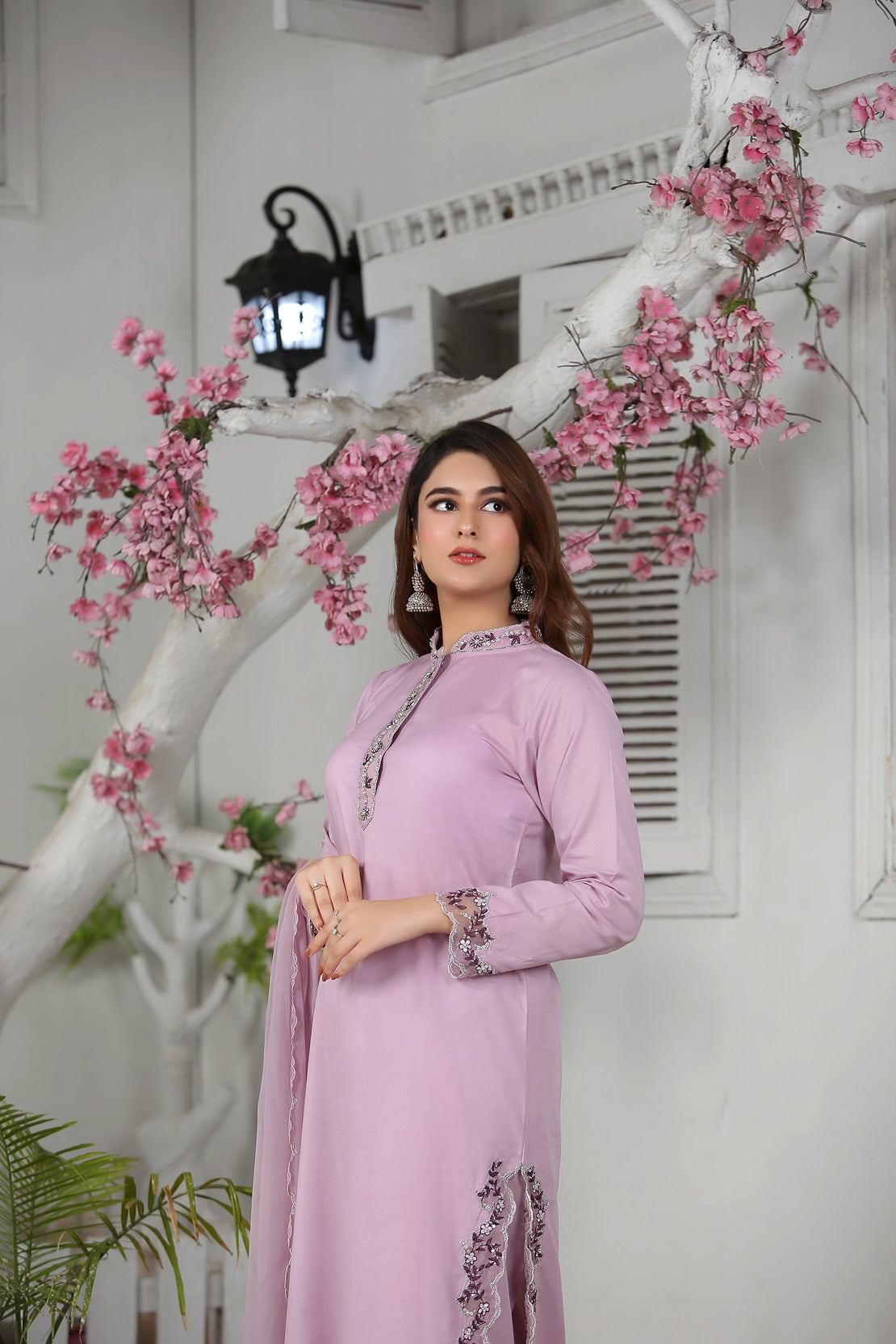 Lilac Color Lawn Suit