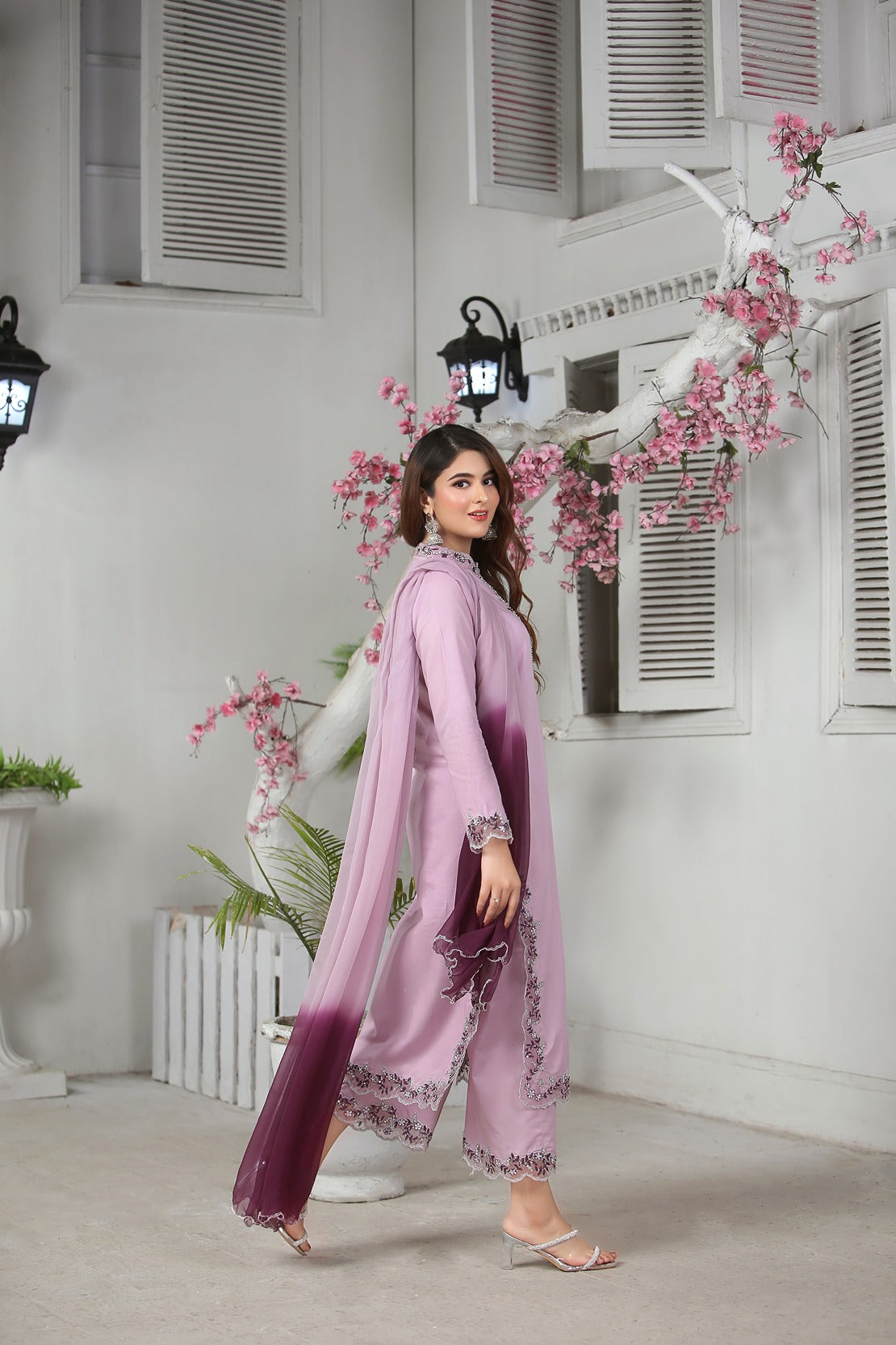 Lilac Color Lawn Suit